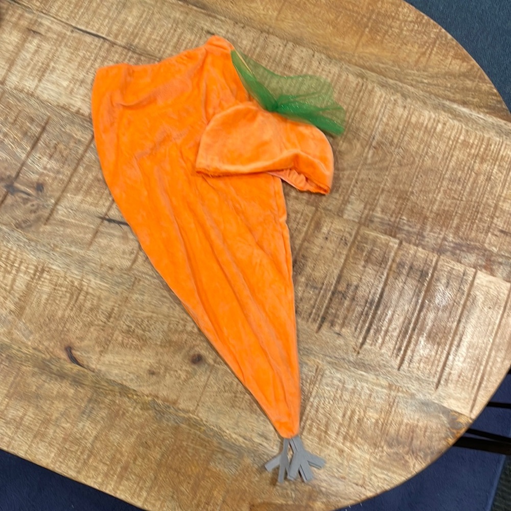 Baby Carrot Costume with Green Leaf Headpiece